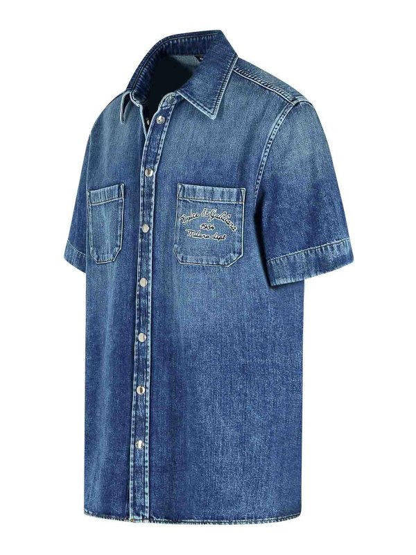 The Best Shops DOLCE & GABBANA: shirts - Blue Denim Shirt