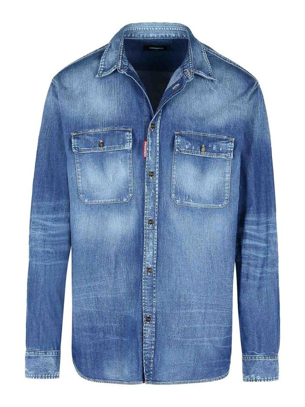 DSQUARED2: shirts - Light Blue Denim Shirt