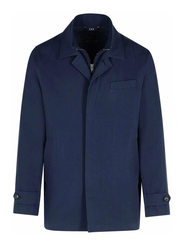FAY: giacche casual - Giacca di cotone blu mattutina