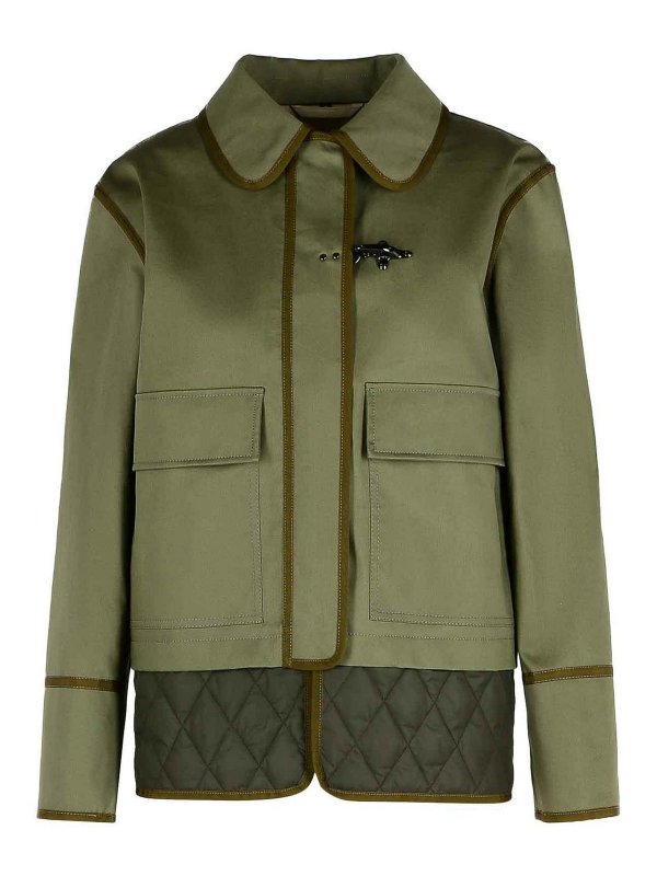 FAY: giacche casual - Giacca di miscela di cotone verde