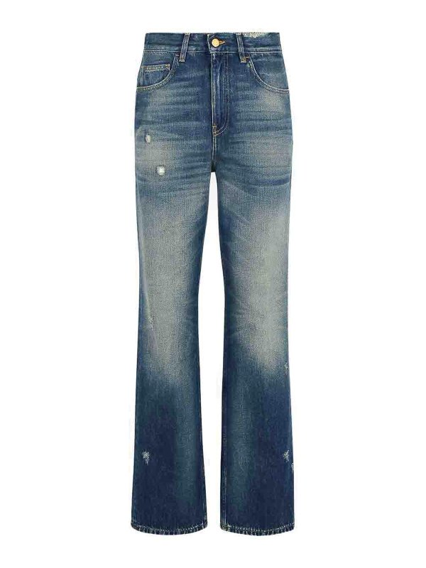 GOLDEN GOOSE: bootcut jeans - Norma Light Blue Denim Jeans