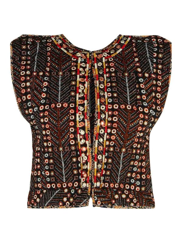 ISABEL MARANT: vests - Cerza Black Cotton Vest