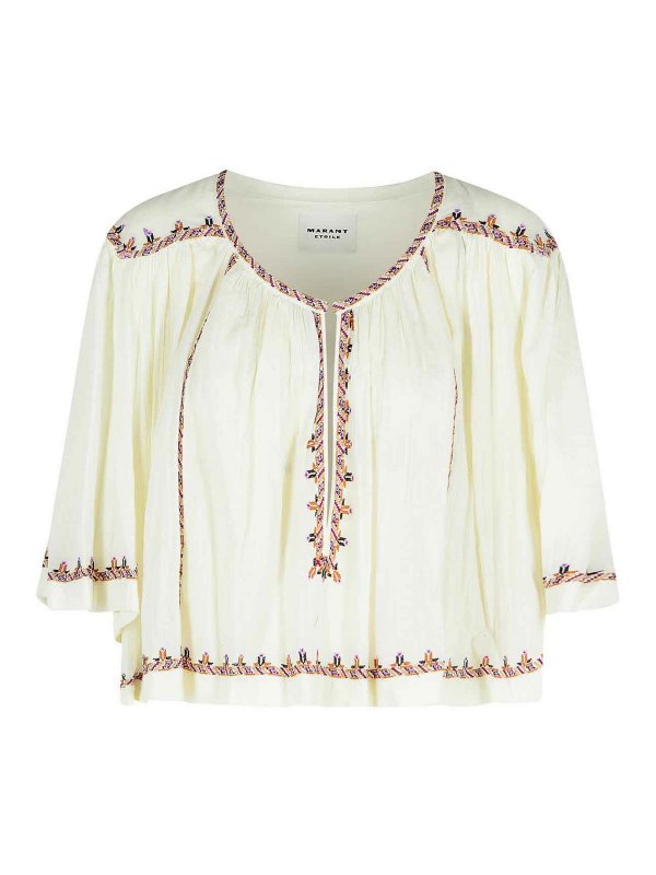 ISABEL MARANT: blouses - Felicity Beige Cotton Blouse