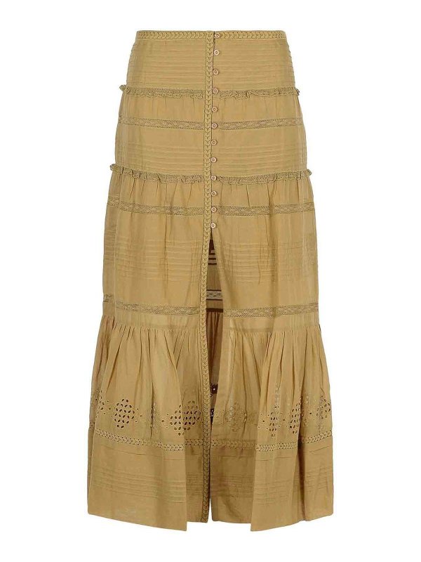 ISABEL MARANT: ニーレングススカート＆ミディ丈 - 膝丈/ミディスカート - 緑