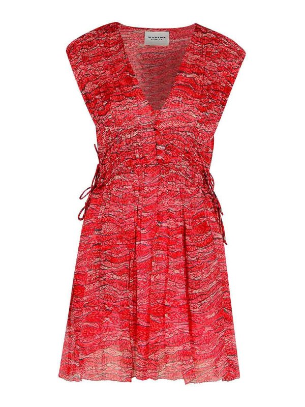 ISABEL MARANT: knee length dresses - Anawa Red Viscose Dress