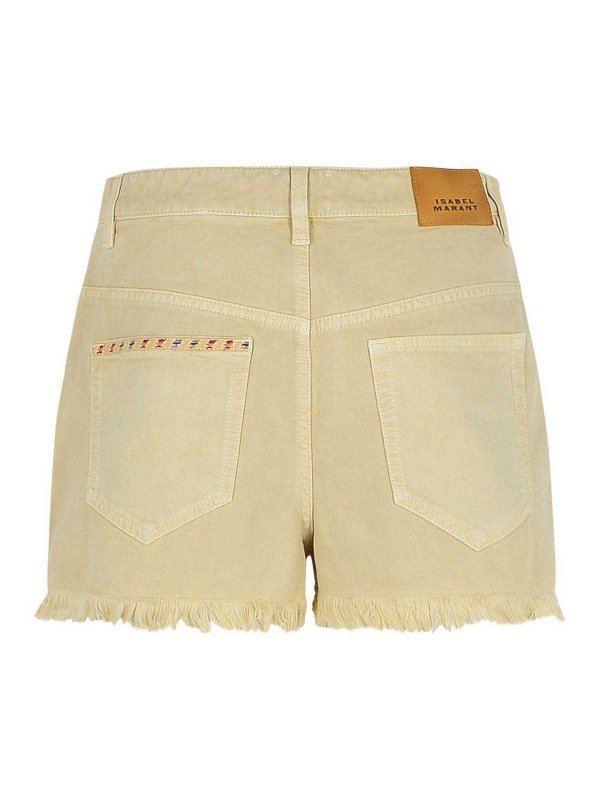ISABEL MARANT: pantaloni shorts online - Pantaloncini di denim lesia beige