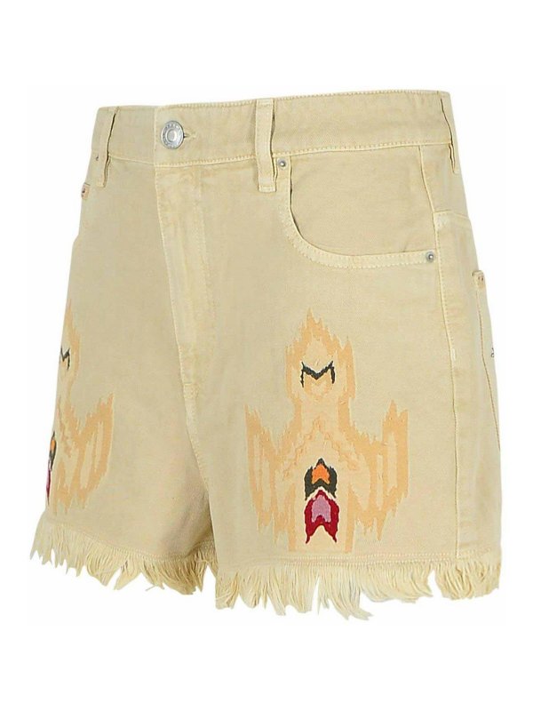 The Best Shops ISABEL MARANT: pantaloni shorts - Pantaloncini di denim lesia beige