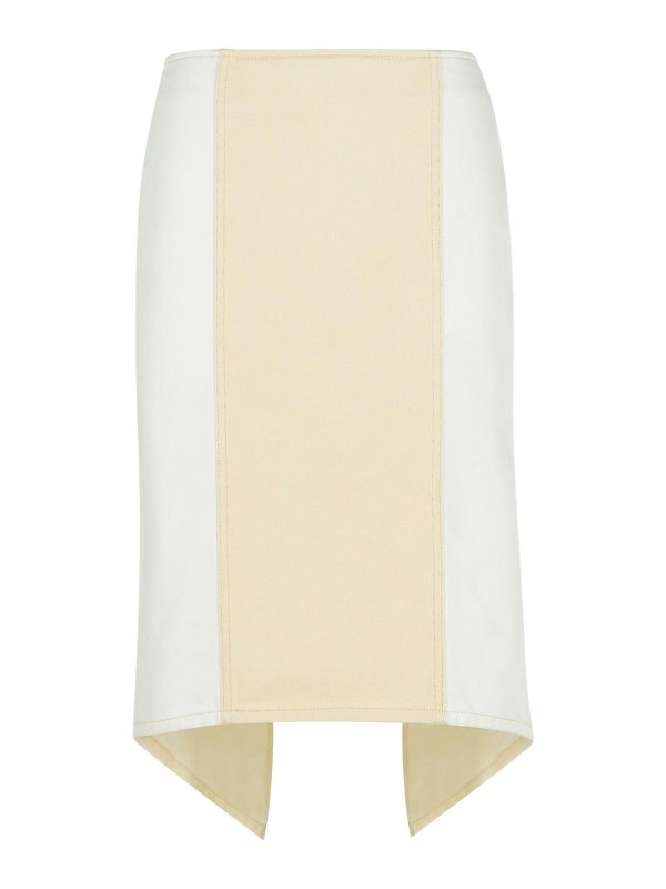 J.W. ANDERSON: Knee length skirts & Midi - Layered White Cotton Skirt