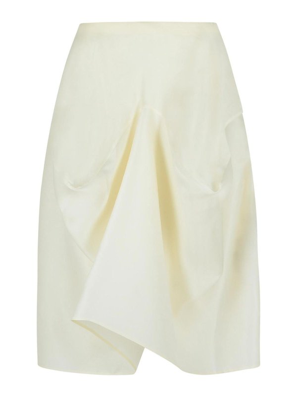 KHAITE: Knee length skirts & Midi - Sawyer White Silk Skirt