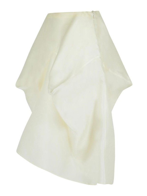 The Best Shops KHAITE: Knee length skirts & Midi - Sawyer White Silk Skirt
