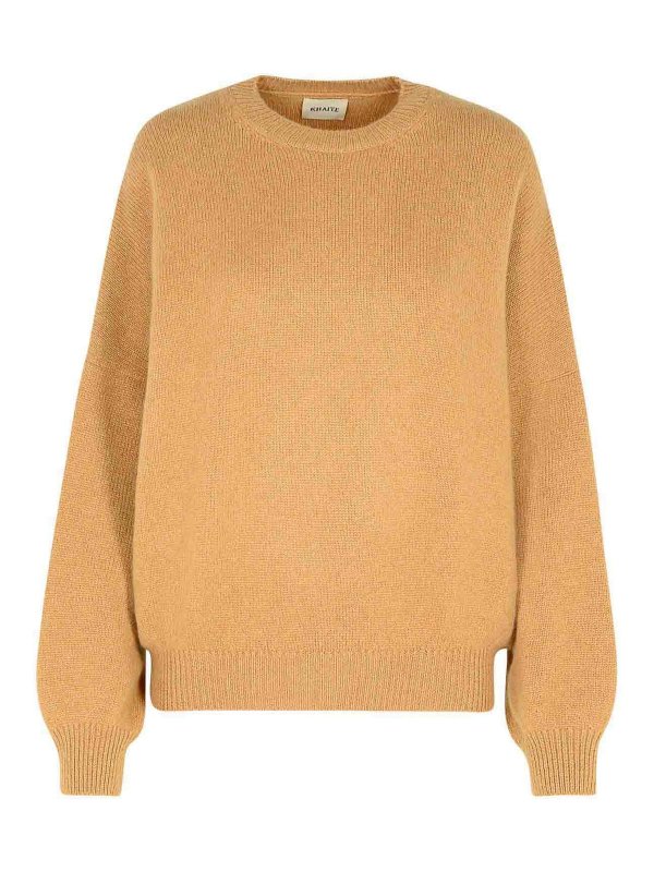 KHAITE: crew necks - Margaux Beige Cachemire Sweater