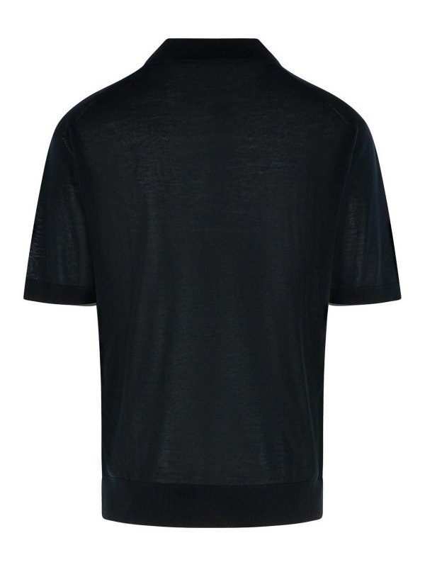 LANEUS: polo online - Maglietta nera lyocell
