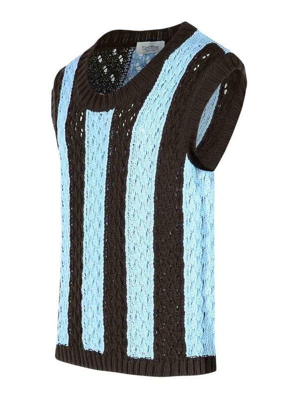 The Best Shops LANEUS: vests - Light Blue Cotton Vest