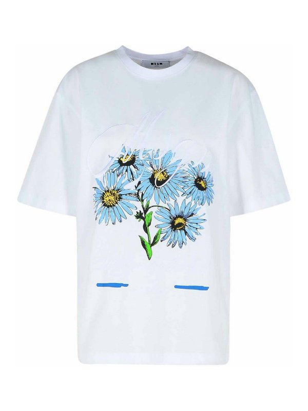 m.s.g.m.: T-shirts - T-Shirt - Weiß