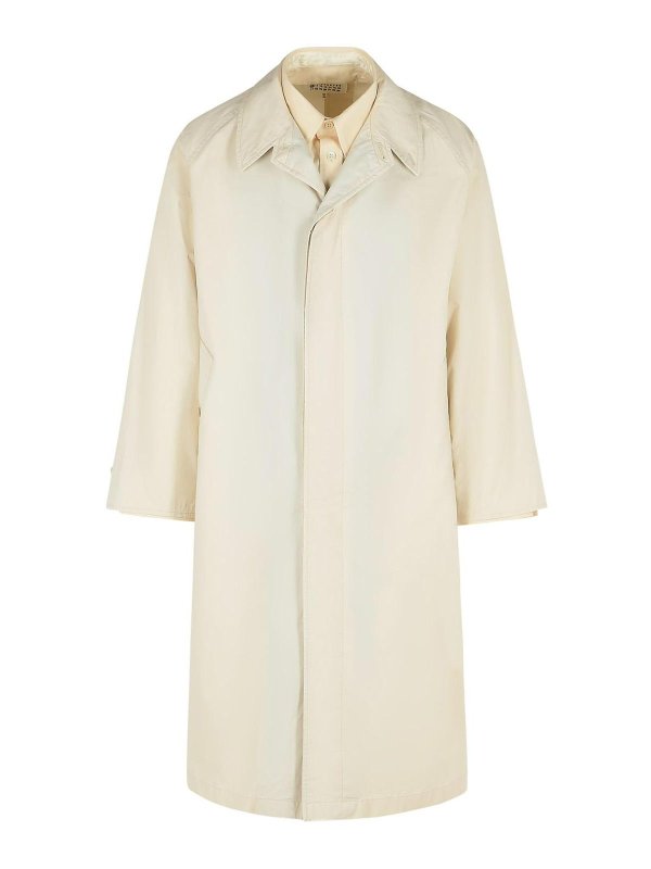 Maison Margiela: trench coats - Ivory Cotton Trench Coat
