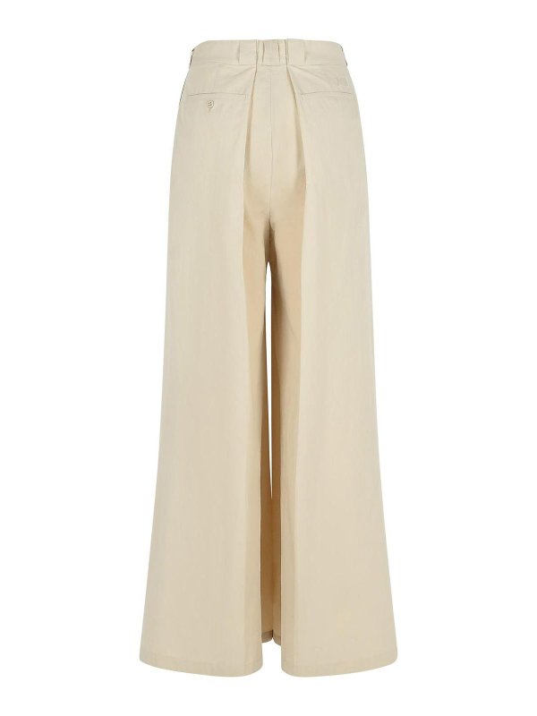 Maison Margiela: casual trousers online - Over Ivory Cotton Blend Pants