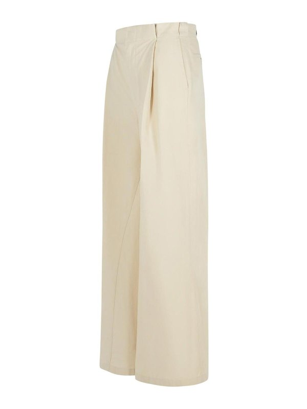 The Best Shops Maison Margiela: casual trousers - Over Ivory Cotton Blend Pants