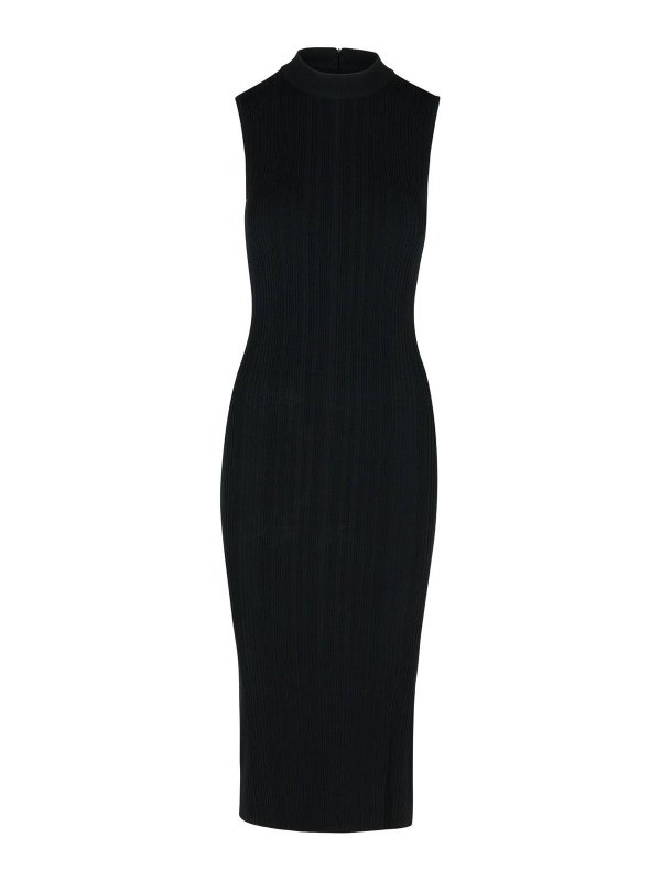 【送料&関税込】Michael Kors ribbed Dress In Black Viscose B Michael Kors Ribbed Dress In Black Viscose Blend | MR582UN33D001