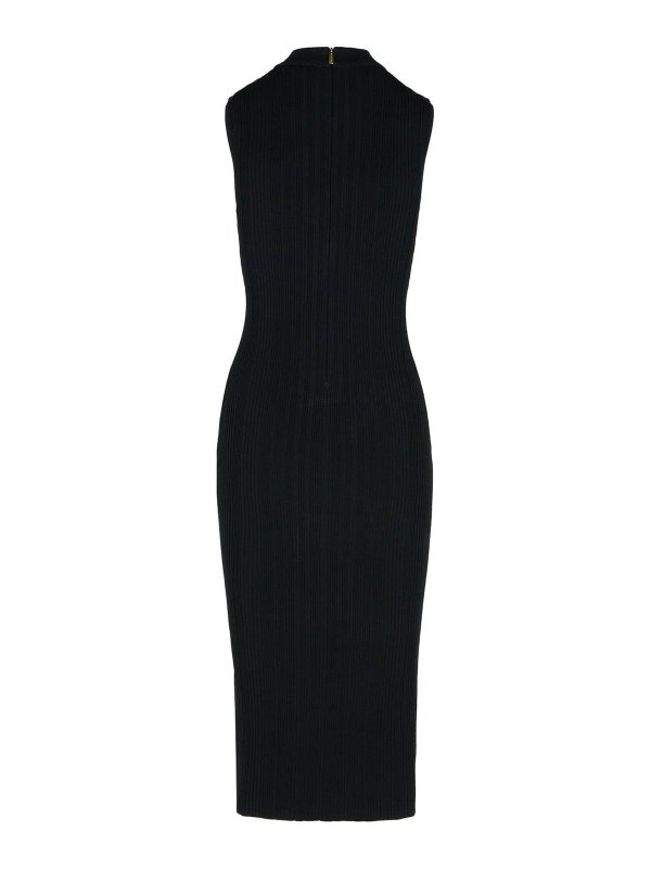 MICHAEL KORS: knee length dresses online - Ribbed Dress In Black Viscose Blend