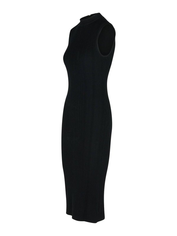 The Best Shops MICHAEL KORS: knee length dresses - Ribbed Dress In Black Viscose Blend