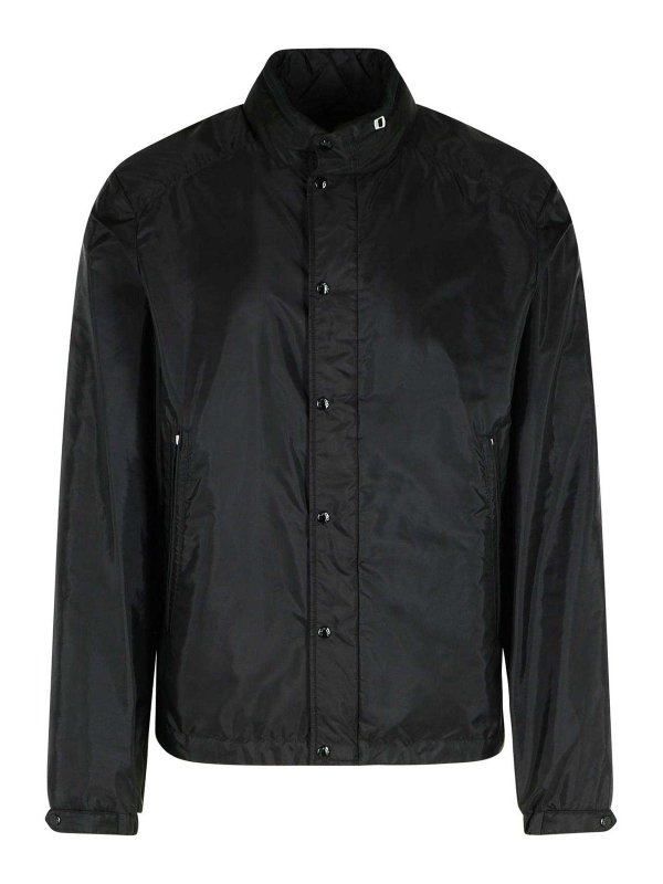 MONCLER: giacche casual - Giacca di poliammide nera Montrid