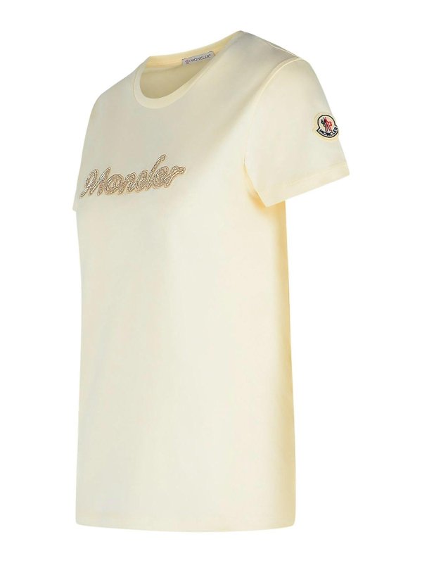 The Best Shops MONCLER: T-shirts - T-Shirt - Creme