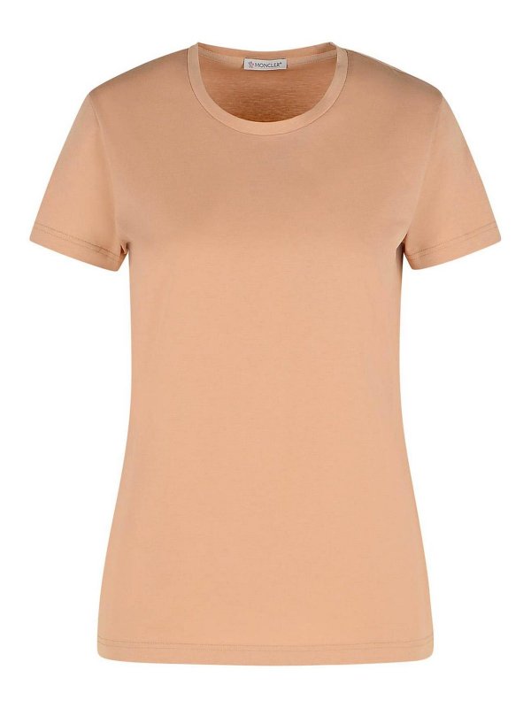 MONCLER: Tシャツ - Tシャツ - ヌードカラー
