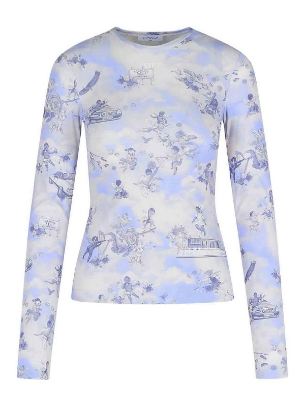 OFF-WHITE: t-shirts - Multicolor Polyamide Blend T-Shirt