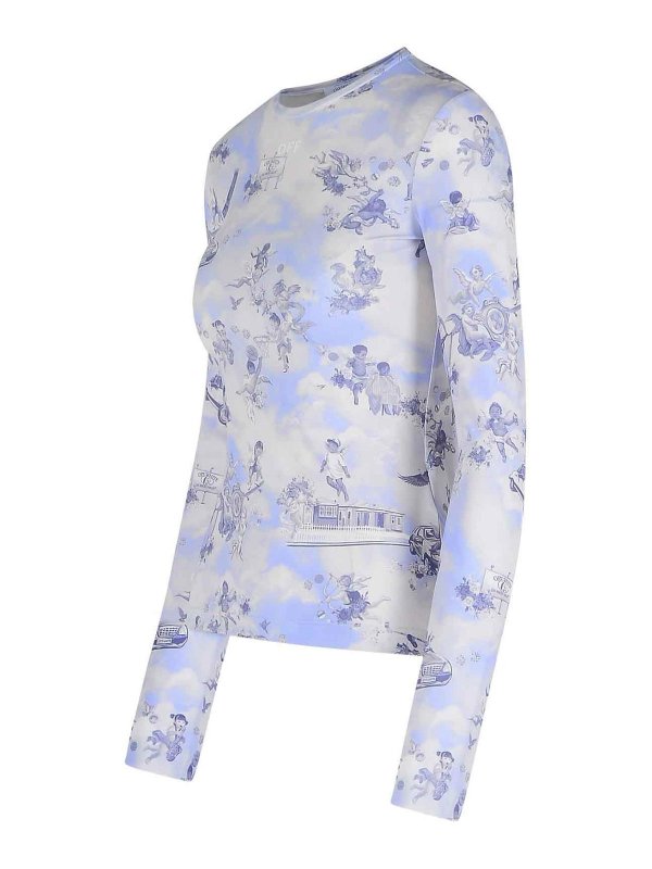 The Best Shops OFF-WHITE: t-shirts - Multicolor Polyamide Blend T-Shirt