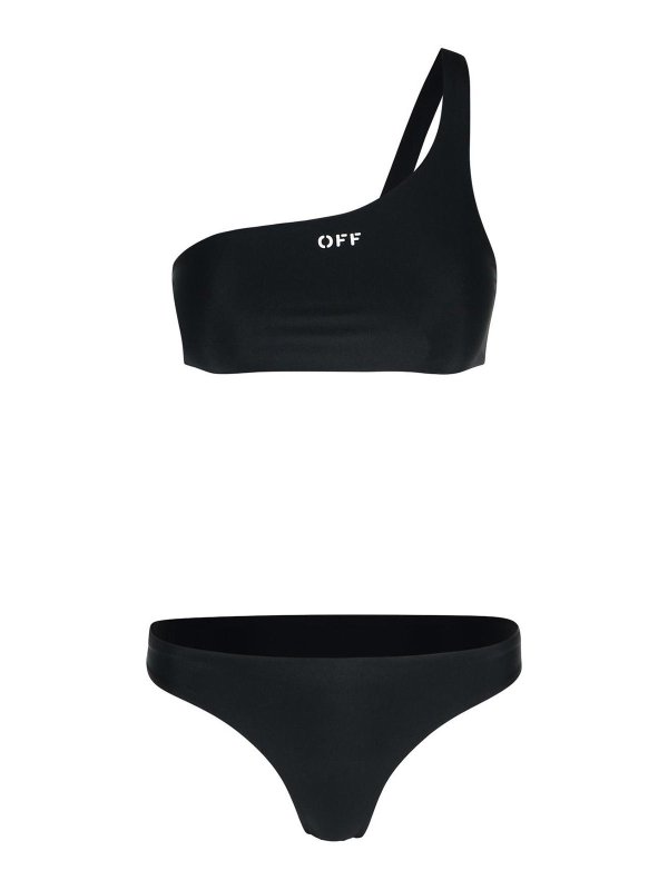 OFF-WHITE: bikinis - One-Shoulder Bikini Top