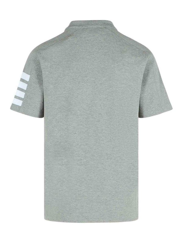 THOM BROWNE: t-shirts online - Mini Collar Grey Cotton T-Shirt