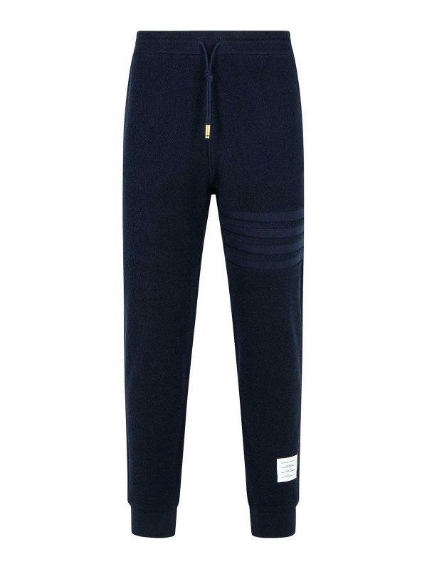 THOM BROWNE: tracksuit bottoms - Jogger Navy Cotton Pants