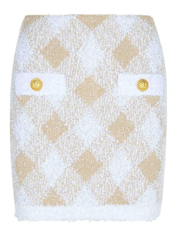 Balmain: ミニスカート - 膝丈/ミディスカート - ベージュ