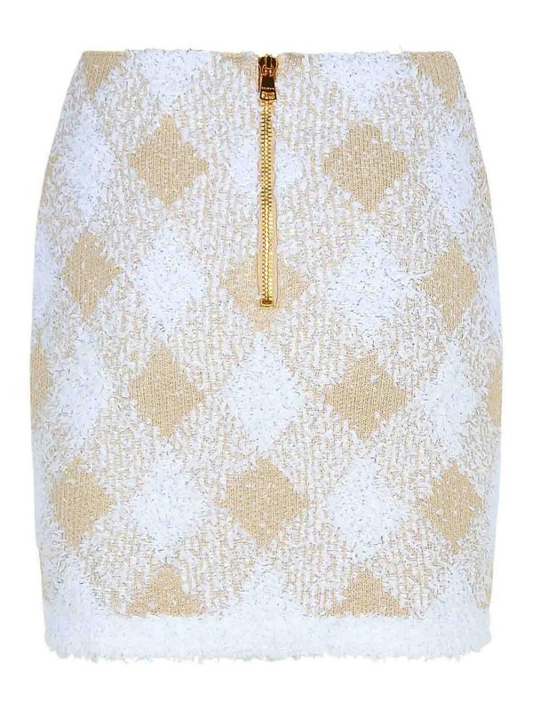 Balmain: ミニスカート online - 膝丈/ミディスカート - ベージュ