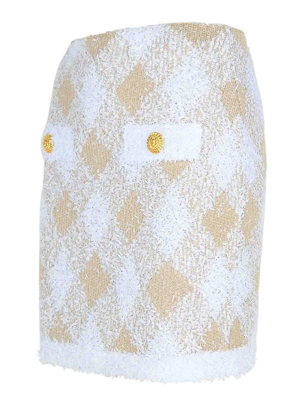 The Best Shops Balmain: ミニスカート - 膝丈/ミディスカート - ベージュ