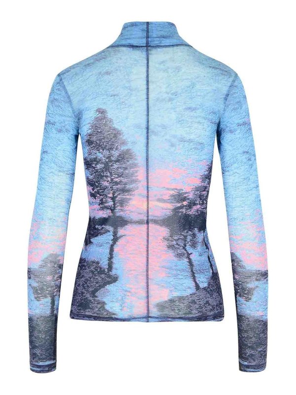 MAISON KITSUNÉ: crew necks online - Landscape Polyamide Turtleneck Sweater