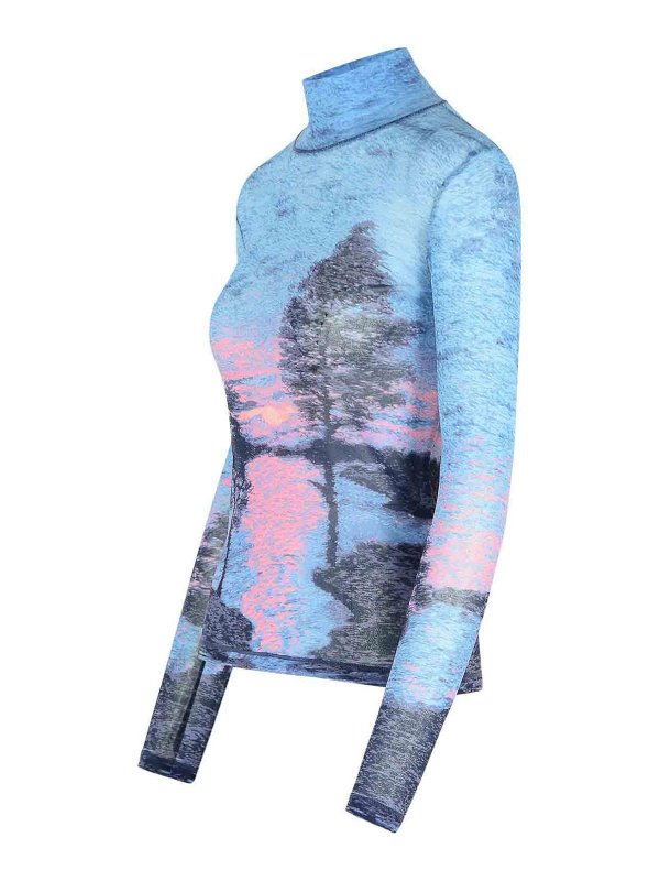 The Best Shops MAISON KITSUNÉ: crew necks - Landscape Polyamide Turtleneck Sweater