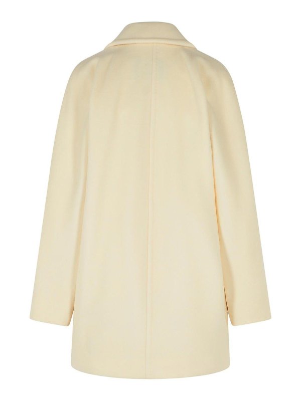 Max Mara: short coats online - Rebus White Virgin Wool Coat