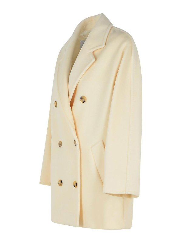 The Best Shops Max Mara: short coats - Rebus White Virgin Wool Coat