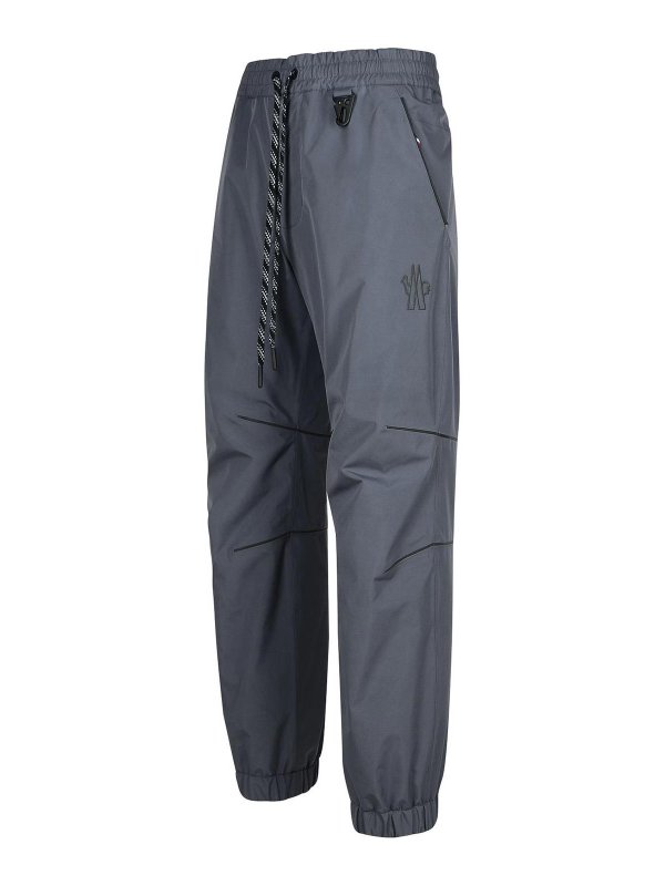 The Best Shops MONCLER: pantaloni sport - Pantaloni in poliestere grigio jogger
