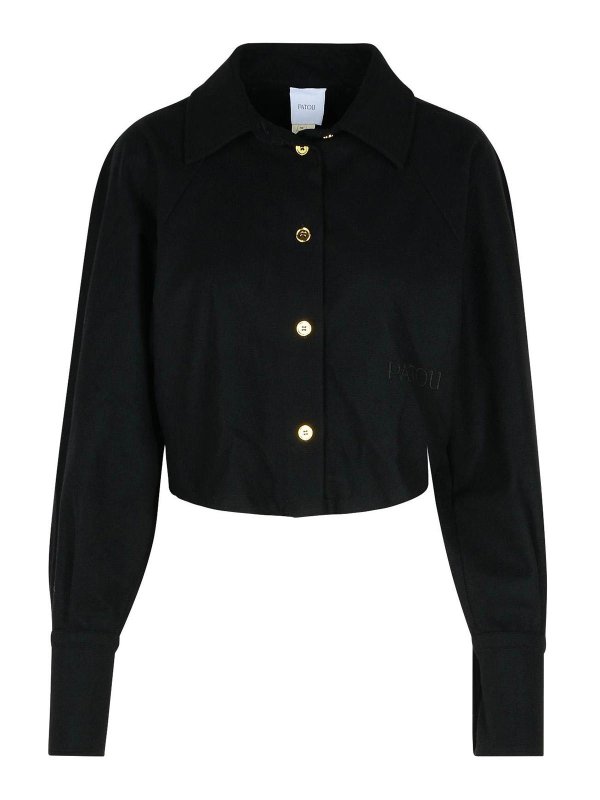 PATOU: shirts - Black Virgin Wool Blend Shirt