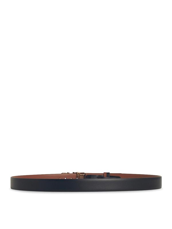 FERRAGAMO: belts online - Low Black Leather Belt