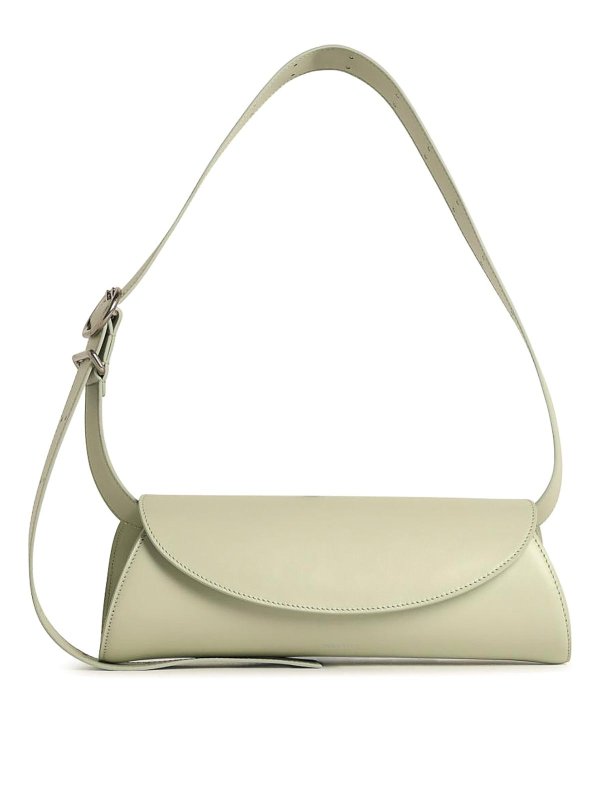 JIL SANDER: borse a tracolla - Piccola borsa in pelle verde chiaro