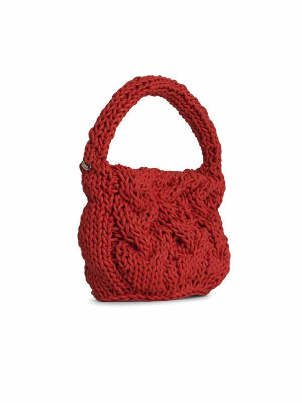 J.W. ANDERSON: cross body bags online - Knit Orange Leather Bag