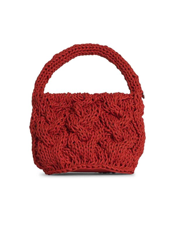 The Best Shops J.W. ANDERSON: cross body bags - Knit Orange Leather Bag