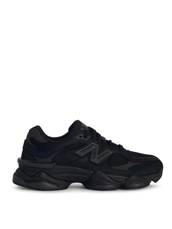 NEW BALANCE: trainers - 9060Z Black Leather Blend Sneakers