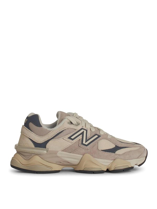NEW BALANCE: sneakers - 9060e Sneaker in pelle in pelle avorio