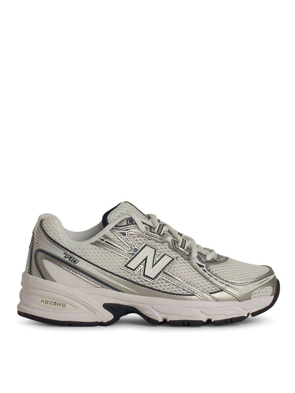 NEW BALANCE: trainers - 740 White Mesh Sneakers