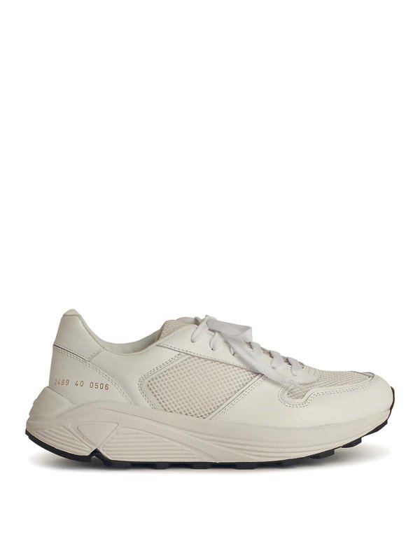 COMMON PROJECTS: trainers - Runner White Leather Blend Sneakers