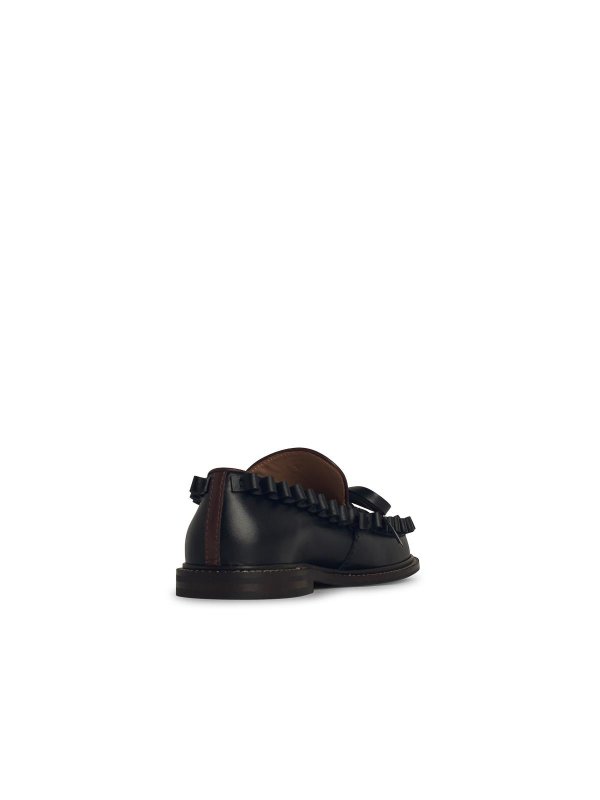 The Best Shops J.W. ANDERSON: Loafers & Slippers - Ruffle Black Leather Loafers